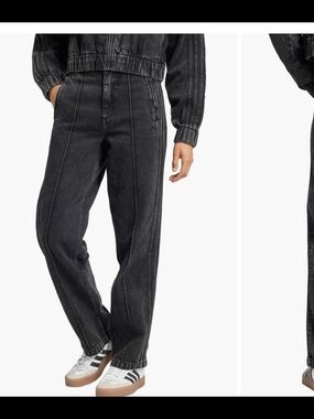 adidas Originals Women’s Straight Leg Jeans in Washed Black